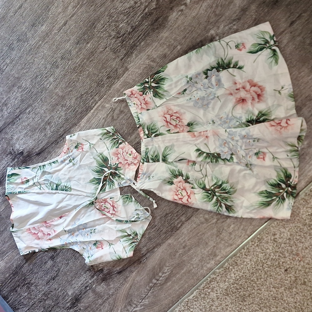 Vintage 80s 90s coord 2 piece set floral Carol Anderson Collection